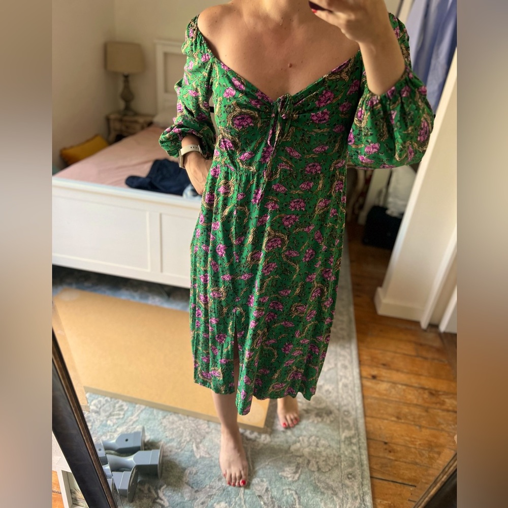 Vintage Dress green and purple